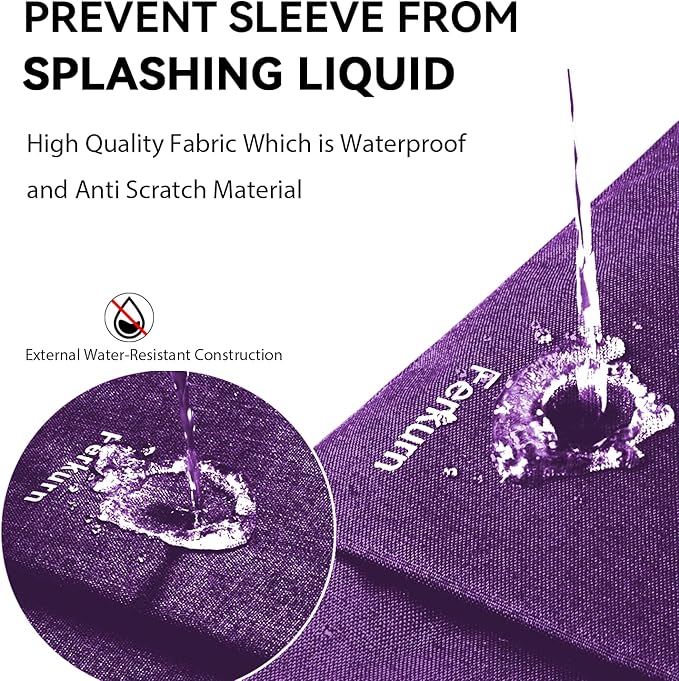 Ferkurn Laptop Case Sleeve for Men Women Chromebook Case Compatible with MacBook Air/Pro Lenovo Surface HP Dell ASUS Acer, 15.6 inch, Purple