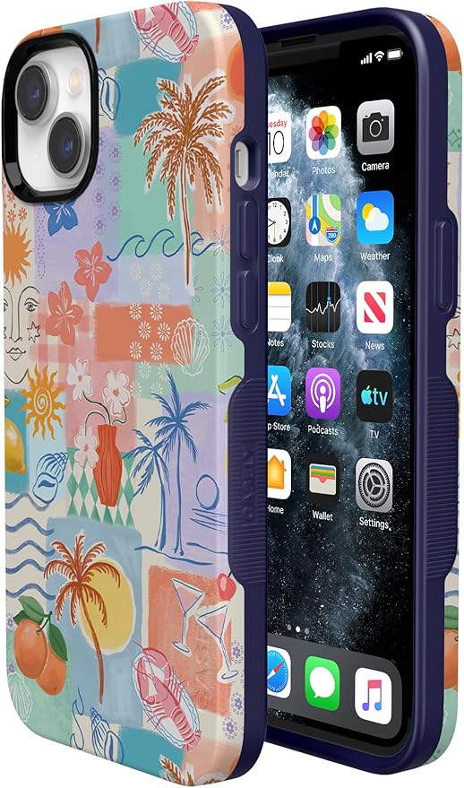 Casely iPhone 14 Case | Tropical Heat | Beachy Collage | Compatible with MagSafe | Bold Protective Design