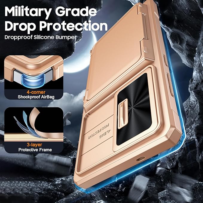 for Samsung Galaxy S25 Ultra Case Wallet with RFID [Cards Holder][Camera Cover][Edge Raised] Full Body Shockproof Silicone Protective Phone Case for Galaxy S25 Ultra 6.9" 2025 (Champagne Gold)