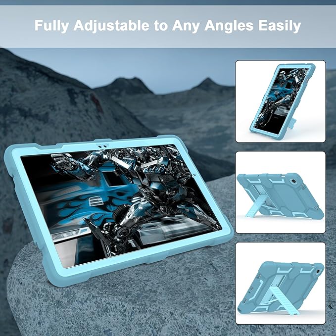 CCMAO Case for Samsung Galaxy Tab A9+ 10.9”(SM-X210/X216/X218), Heavy Duty Shockproof Hard Hybrid Three Layer Protective Cover with Kickstand for Galaxy Tablet A9 Plus 2023 Model for Kids, Blue+Green