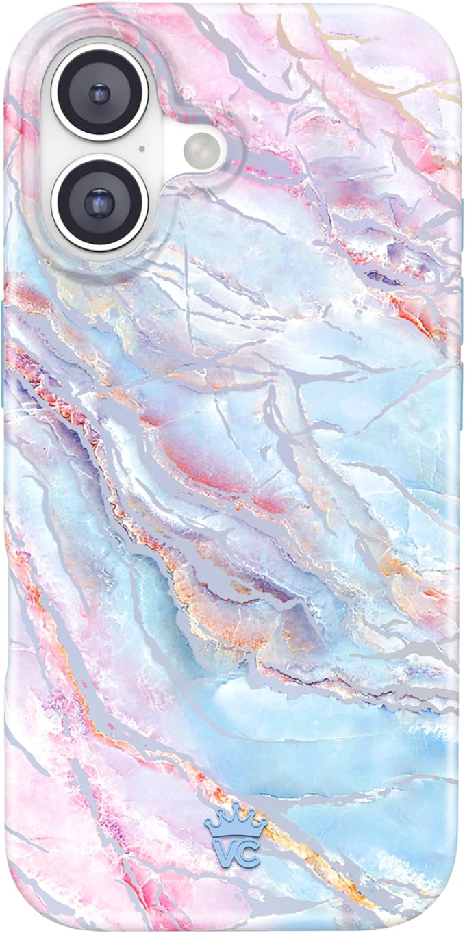 VELVET CAVIAR Case for iPhone 17 | Compatible with MagSafe | 10ft Drop Tested | Protective Designer Cases | Holographic Moonstone Marble