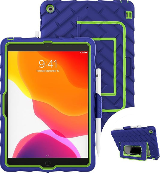 Gumdrop HideAway Case Fits Apple iPad 9th | 8th | 7th Gen (10.2-inch) Designed for K-12 Students Teachers and Classrooms–Drop Tested Rugged Shockproof Bumpers for Reliable Device Protection–Blue/Green