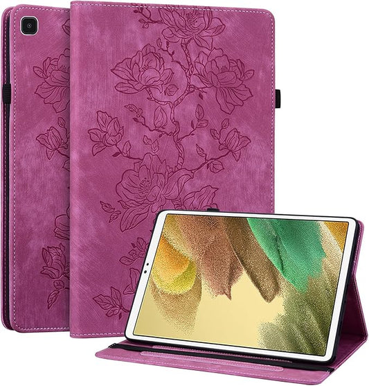 Case for Samsung Galaxy Tab A7 Lite 8.7 Inch 2021 (SM-T225/T220/T227), Slim PU Leather Folio Cover with Multi-Angle Stand and Pen Holder, Rose
