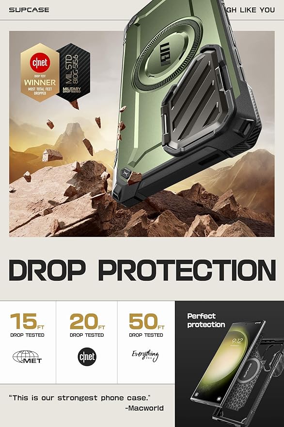 SUPCASE for Samsung Galaxy S24 Ultra Case with Stand [Built-in Camera Cover Kickstand] [S Pen Friendly] [Compatible with MagSafe] Heavy Duty Rugged Magnetic Phone Case for Galaxy S24 Ultra, Guldan