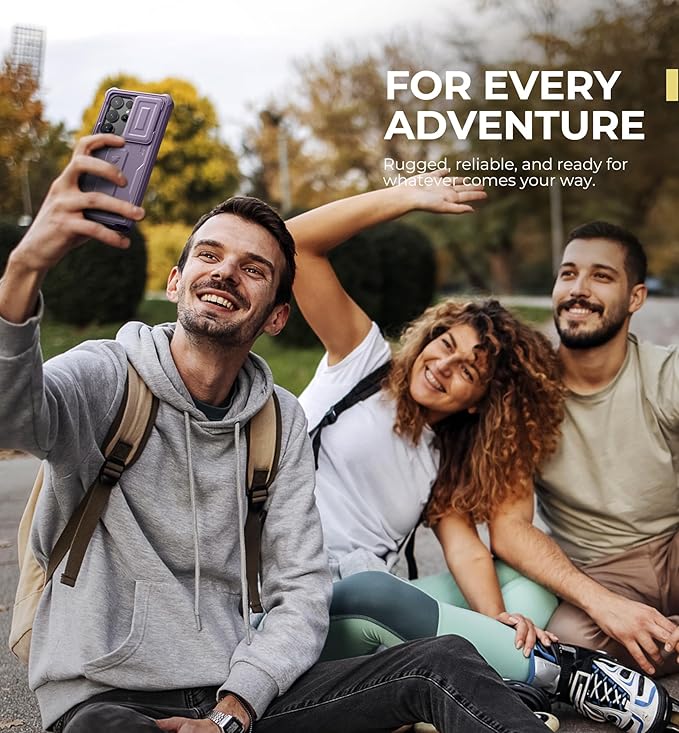 Dexnor for Samsung Galaxy S25 Ultra Case with Built-in Slide Camera Cover &Screen Protector&Kickstand,Heavy-Duty Shockproof Rugged Case Full-Body Bumper Cover for Galaxy S25 Ultra(2025),Phantom Purple