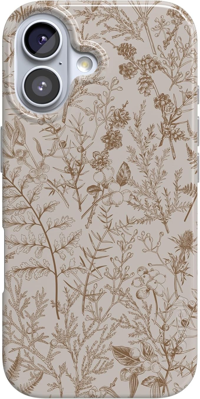 Casely iPhone 17 Case | Beige Garden | Neutral Floral | Compatible with MagSafe | Classic Ultra Slim Design