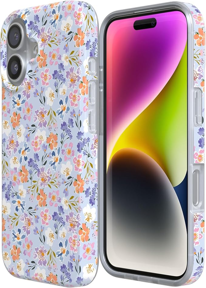 Casely iPhone 17 Case | Poppy Meadows | Pastel Floral | Compatible with MagSafe | Classic Ultra Slim Design