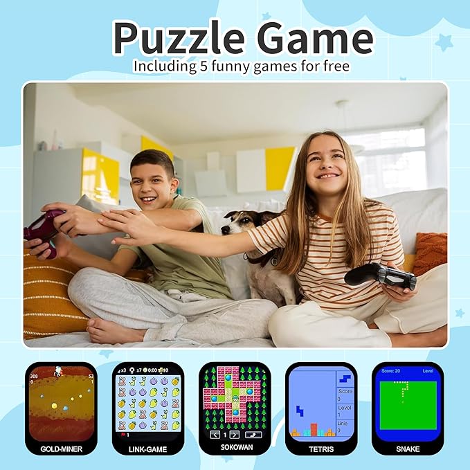 4G Kids Smart Watch Boys with GPS Tracker Video Calling Texting, Waterproof Smartwatches Age 5-13, One-Key SOS Call Voice Chat Cell Phone Watch with Alarm Clock Game HD Camera (Blue)