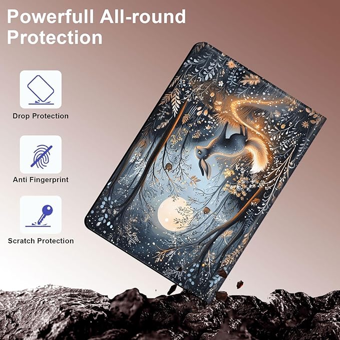 Case for Samsung Galaxy Tab S10 Plus/ S9 FE Plus/ S9 Plus 5G Tablet 12.4'', Slim PU Leather Stand Cover with Auto Wake/Sleep, Multi-Angle Viewing & Shockproof, Hare