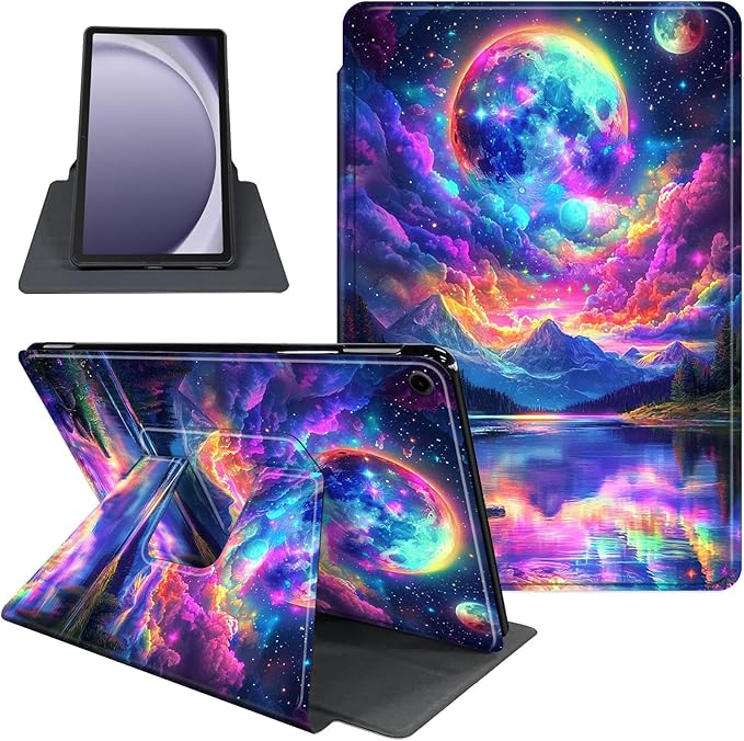 Case for Samsung Galaxy Tab A9+/A9 Plus 11 Inch 2023 Tablet Case, 360 Degree Rotating Folio Stand Smart Cover for Galaxy Tab A9+ Tablet SM-X210/X216/X218, Auto Sleep/Wake, Fantasy Mountains