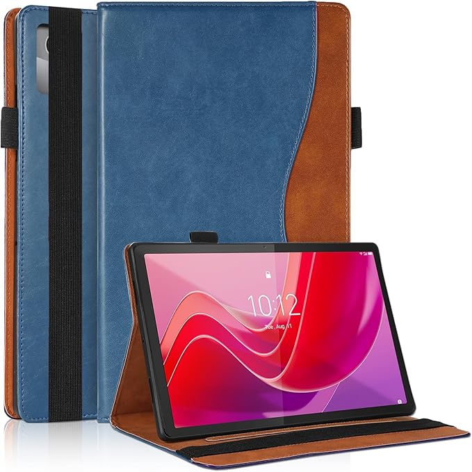 Case for Lenovo Tab M11 / Tab K11 LTE 11 Inch (TB330FU) 2024 Bussiness Premium PU Leather Protective Case Lightweight Flip Stand with Elastic Band & Card Holder for Lenovo Tab M11-Navy Blue