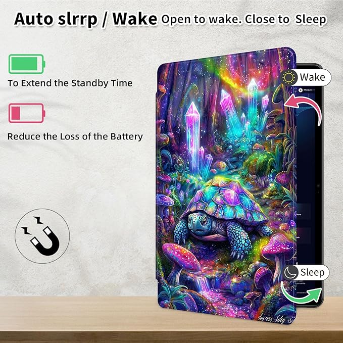 Case for Samsung Galaxy Tab A9 8.7 Inch 2023 Tablet Case, 360 Degree Rotating Folio Stand Smart Cover for Samsung Galaxy Tab A9 Tablet, Auto Sleep/Wake, Crystal Turtle