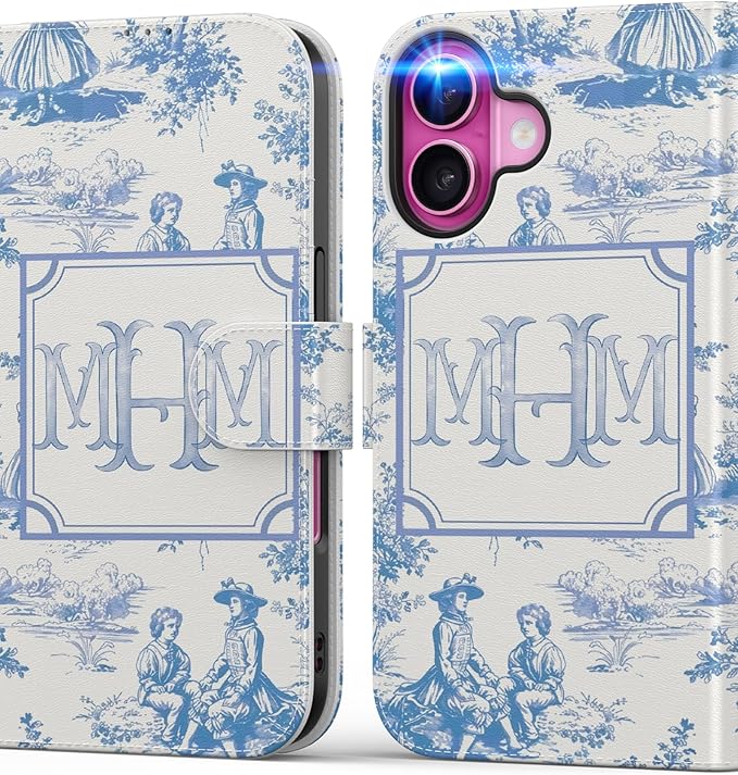 DEENAKIN for iPhone 16 Wallet Case with Card Holder + Cash Clip, RFID-Blocking, Military-Grade Drop Protection, Magnetic Closure with Leather Kickstand - Heritage Artistry