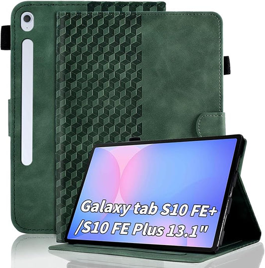 Case for Samsung Galaxy Tab S10 Fe Plus 2025 13.1" Multi-Angle Viewing Protective,Magnetic PU Leather Folio Adjustable Stand Shell Foldable Card Holder,Galaxy Tab S10 Fe+, Retro Green