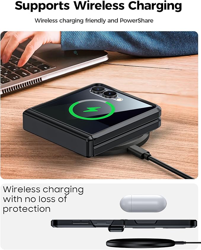 for Samsung Galaxy Z Flip 7 Case,Built-in Privacy Screen Protector&Hinge Protection Shockproof All-Inclusive Smartphone Cover for Samsung Galaxy Z Flip 7(Black)