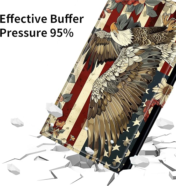 for Walmart Onn 10.4" Tablet Pro 2023 (Model:100110603) Case Dluggs 360 Degree Rotating Smart Protective Stand Cover for Walmart Onn 10.4 Inch Pro Tablet-Flag Flying Eagle