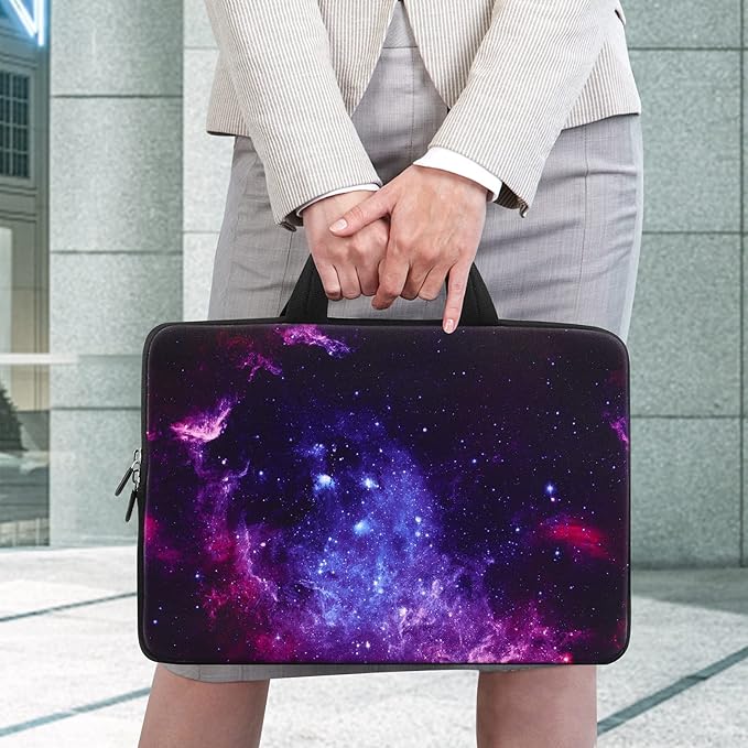 iColor 14 15 15.4 15.6 inch Laptop Bag Sleeve Handle Chromebook Case Protect Pouch Holder Notebook Sleeve Neoprene Chromebook Cover Soft Carrying Travel Case Galaxy ICB-15