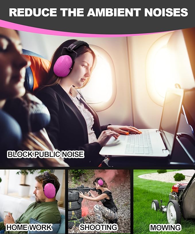 ZOHAN 019 Noise Cancelling Headphones for Adult - NRR 28dB Hearing Protection Ear Muffs for Working, Shooting, Mowing, Autism, Construction