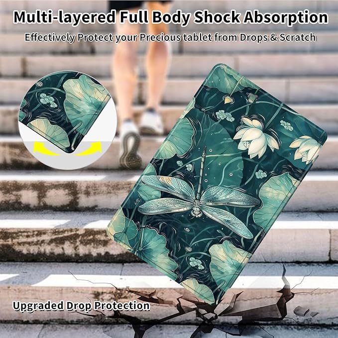 Case for Samsung Galaxy Tab A9+/A9 Plus 11 Inch 2023 Tablet Case, 360 Degree Rotating Folio Stand Smart Cover for Galaxy Tab A9+ Tablet SM-X210/X216/X218, Auto Sleep/Wake, Dragonfly 2