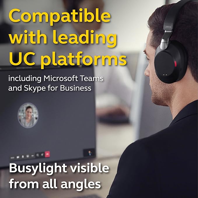 Jabra EVOLVE2 85, LINK380A UC Stereo Stand Black