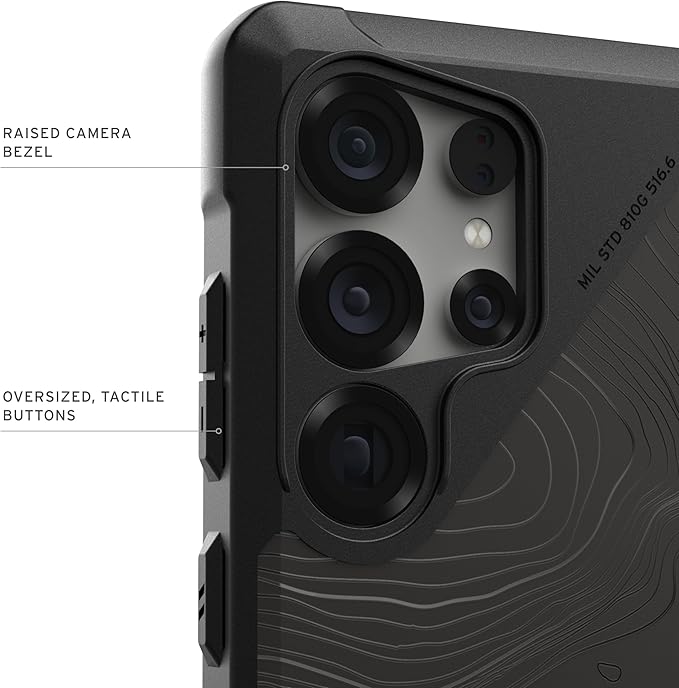 URBAN ARMOR GEAR UAG Designed for Samsung Galaxy S25 Ultra Case 6.9" Metropolis LT - Compatible with Magnetic Charging Impact-Resistant Rugged Military Drop Tested Protective Cover, Topography Black