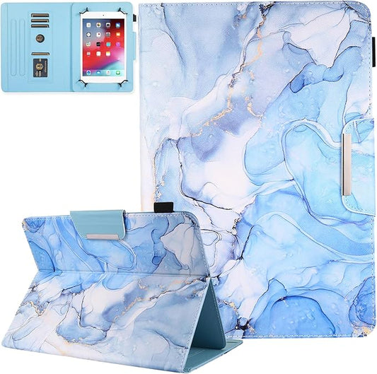 JZCreater 10 Inch Tablet Case, Universal 10 10.1 Inch Android Tablet Cover, Multi-Angle Viewing Stand Case for 9.5-10.5 Inch Tablet, GR-Blue Marble