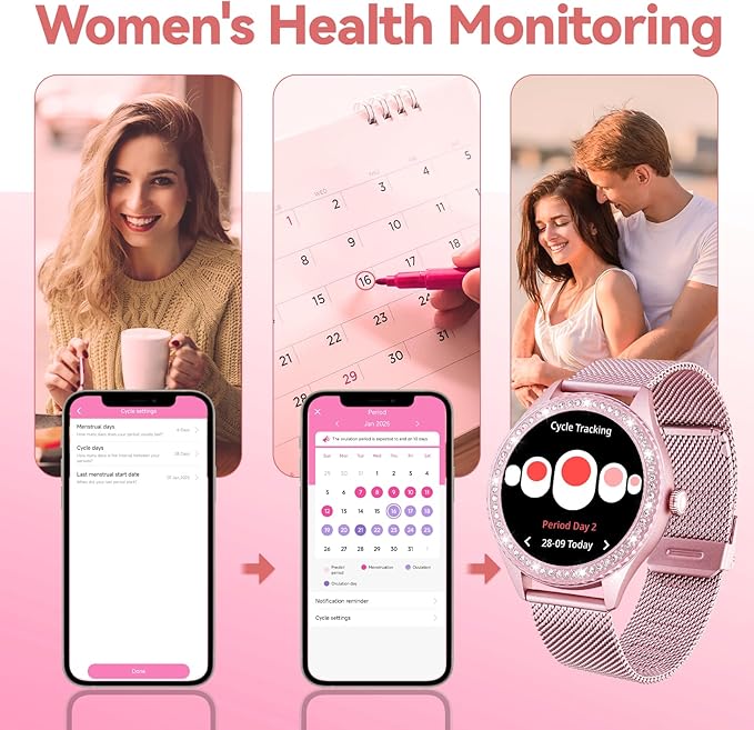 Smart Watch for Women - Make/Answer Call, 1.32" IP67 Waterproof Fitness Watch with Heart Rate Sleep Monitor, 100+ Sports Modes Activity Tracker, Step Counter Smartwatch (Violet)