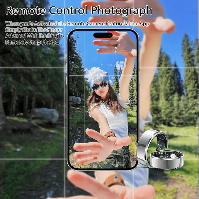 Smart Ring for Women Men,IP68 Waterproof Wearable Fitness Tracker with Sleep Tracking Heart Rate Healthy Monitor Ring Activity Monitoring Steps for iOS Android