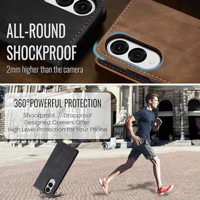 for Samsung Galaxy S25 Edge Case, Flip Wallet Leather Case with Card Holder Magnetic Closure Shockproof Kickstand Protective Phone Cases Cover for Galaxy S25 Edge, Black