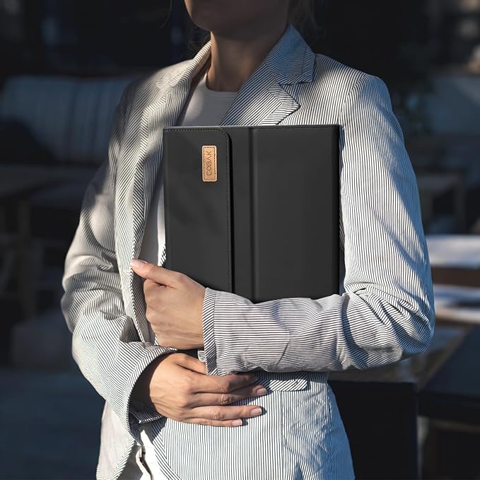 CoBak Case for Microsoft Surface Pro 12" (2025), Premium Business Cover with Multi-Angle Stand, Embedded Stylus Holder, Keyboard Support & Built-in Organizer – Tailored for Professionals,Black