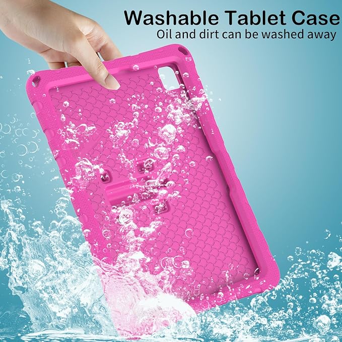 for Samsung Galaxy Tab A9 Plus 10.95" (2023) Case,with Butterfly Wings Kickstand,Detachable Shoulder Strap,EVA Material Light Weight Shockproof Kids Girl Tablet Case for Samsung A9+ (Rose red)