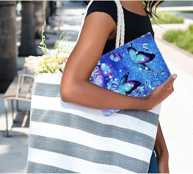 Case for Samsung Galaxy Tab A9+/A9 Plus 11 inch 2023 2024(SM-X210/X216/X218),PU Leather Multi Angle Stand Cover Slim Folio Protective Case for Galaxy Tab A9 Plus, Auto Wake/Sleep,Blue Butterfly