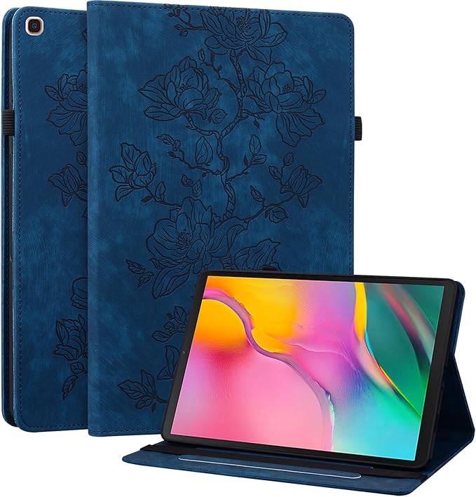 Case for Samsung Galaxy Tab A 10.1 2019 (SM-T510/T515), Slim PU Leather Folio Cover with Multi-Angle Stand and Pen Holder, Blue