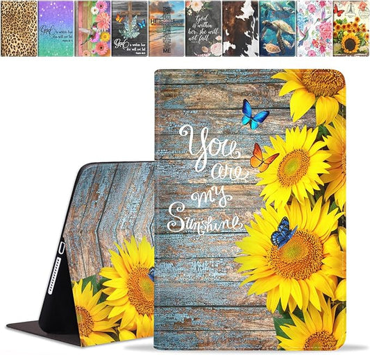 Case for Samsung Galaxy Tab A7 10.4 inch 2022/2020 (SM-T500/T503/T505/T507/T509), Premium PU Leather Stand Folio Cover with Auto Sleep/Wake, You are My Sunshine, Sunflower