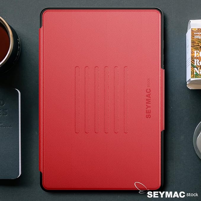 SEYMAC stock Case for Samsung Galaxy Tab A9+ Plus 11'', Auto Sleep/Wake Case with Magnetic Multi-Angles Stand, Card Slot for Galaxy Tab A9+/ A9 Plus 11'' SM-X210/X216/X218, (Red)