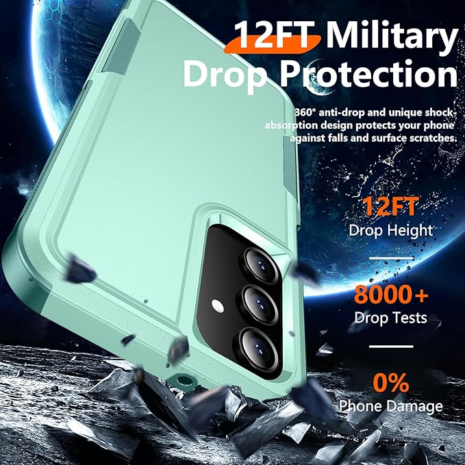 Red2Fire Designed for Samsung Galaxy A16 5G Case, [Military Grade Drop Protection] Non-Slip Heavy Duty Full Body Shockproof Protection Phone Case 6.7 inch,Green