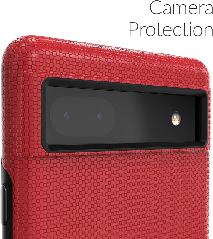 Crave Dual Guard for Google Pixel 6a Case, Shockproof Protection Dual Layer Case for Google Pixel 6a - Red