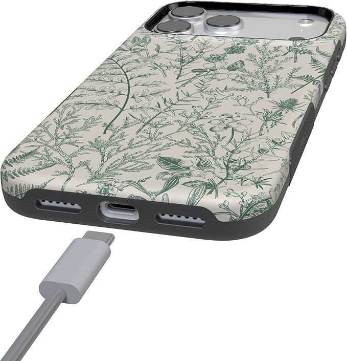 Casely iPhone 17 Pro Case | Sage Garden | Green Floral | Compatible with MagSafe | Bold Protective Design