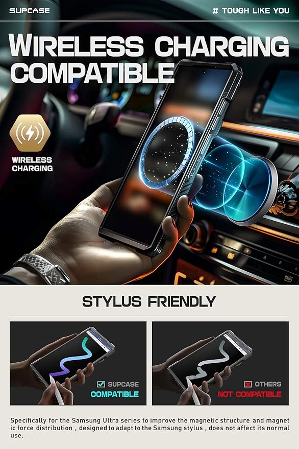 SUPCASE UB Mag XT Case for Samsung Galaxy S24 Ultra (2024 Release), Extreme Lens Protection Slim Rugged Case with Built-in Kickstand (Tigray)