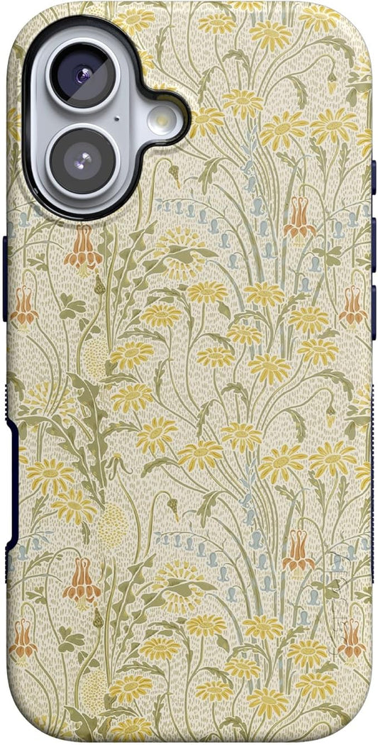Casely iPhone 17 Case | Boho Blooms | Golden Floral | Compatible with MagSafe | Bold Protective Design