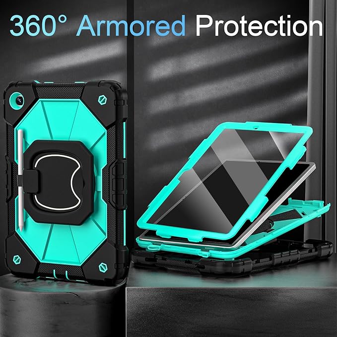 Case for Galaxy Tab A9 Plus Case 11 Inch with Screen Protector/Rotating Stand/Pen Holder,Military Grade Shockproof Case for Samsung Galaxy A9+ Tablet Cases