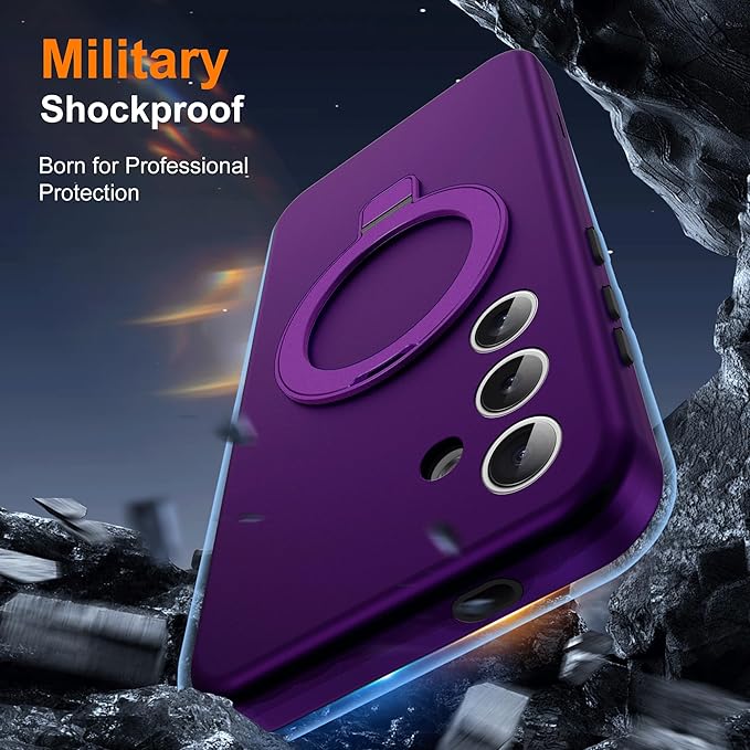 Designed for Samsung Galaxy S24 Plus Case with Magnetic Ring Stand [Compatible with Mag-Safe][Military Grade Drop Protection][Build in Kickstand] Shockproof Galaxy S24+ Phone Case 6.7",Purple