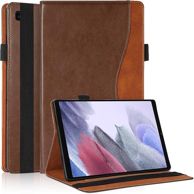 Case for Samsung Galaxy Tab A7 Lite 8.7 inch 2021 Case SM-T220 / T225 Bussiness Premium PU Leather Folio Stand Cover Flip Shell with Card Slot for Galaxy Tab A7 Lite 8.7'' Tablet -Brown