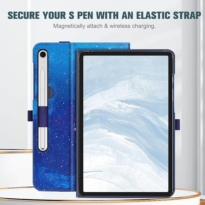 Fintie Case for Samsung Galaxy Tab S10 Lite/ S10 FE/ S9 FE 5G 10.9 Inch/Tab S9 11 Inch with S Pen Holder, Multi-Angle Viewing Protective Cover with Pocket, Auto Sleep/Wake, Starry Sky