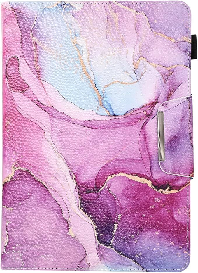JZCreater 10 Inch Tablet Case, Universal 10 10.1 Inch Android Tablet Cover, Multi-Angle Viewing Stand Case for 9.5-10.5 Inch Tablet, Purple Marble
