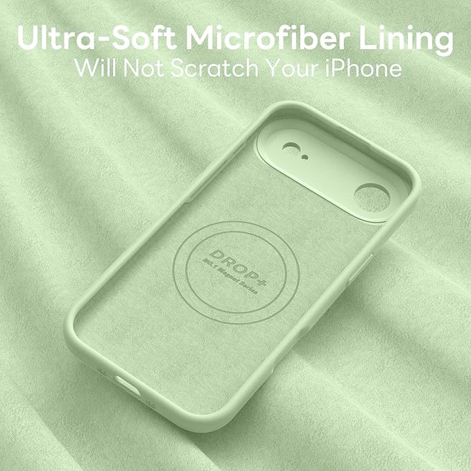 Vooii Magnetic Compatible with iPhone Air Case (Compatible with Magsafe) (Upgraded Camera Protection) Liquid Silicone Shockproof Full Body Protective Phone Cover for Women Men, Matcha, 6.5"