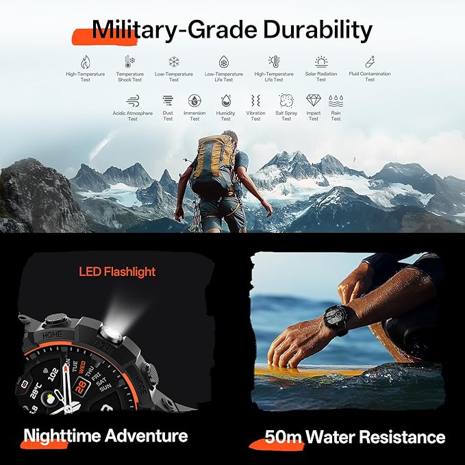 Black Shark GS3 Sport Smartwatch, 1.43" AMOLED Display, ENC Bluetooth Call, 18-Day Battery Life, 50m Water Resistance, GPS, Fitness Tracker, 120+ Sports Modes, Health Monitoring, Luna Purple