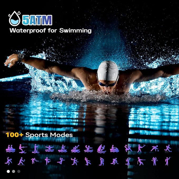 Indestructible Smart Watch for Men Android iOS Phones (Answer/Make Call) 680mAh IP69 Waterproof Military Rugged Tactical Smartwatch Fitness Tracker Watch With Heart Rate Blood Pressure Sleep Monitor