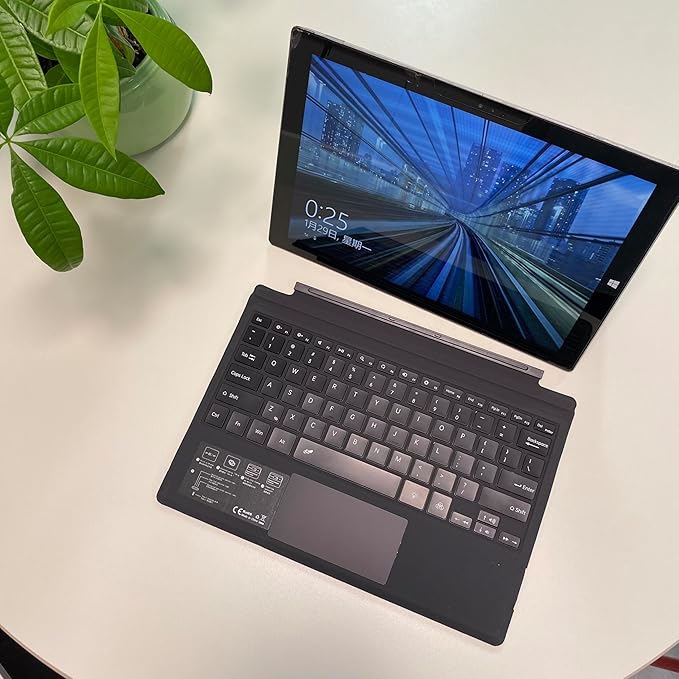 Type Cover for Microsoft Surface Pro 7+ / Pro 7 / Pro 6 / Pro 5 / Pro 4 / Pro 3, 12.3 inch, Ultra-Slim Wireless Tablet Keyboard with Multi Touchpad Bluetooch (No Backlit, Off-Black)