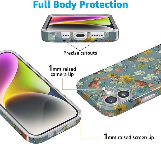 Casely iPhone 17 Case | Vincent's Flowers | Van Gogh Museum | Compatible with MagSafe | Classic Ultra Slim Design